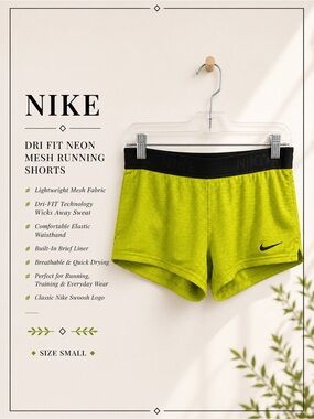 Nike Dri Fit Neon Mesh Running Shorts Size Small